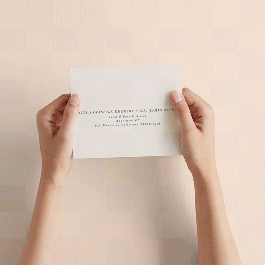 "Marbled Arch" - Modern All-in-one Wedding Invitations in Peach by Anna Elder.