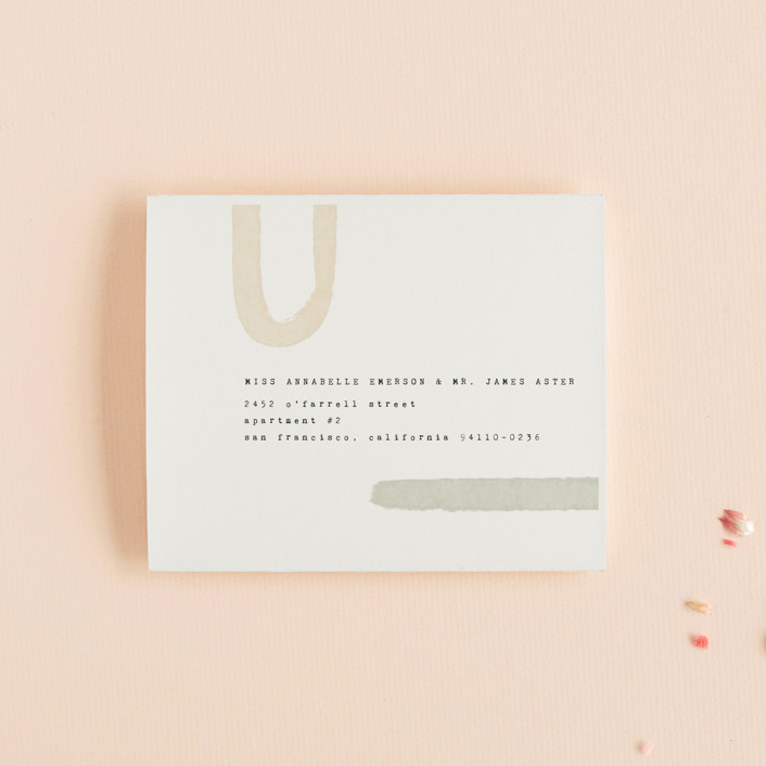 Minimalist Shapes All In One Wedding Invitations By Heather Cairl Minted