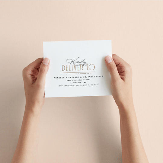 "Encapsulated" - Vintage All-in-one Wedding Invitations in Black Tie by Hooray Creative.