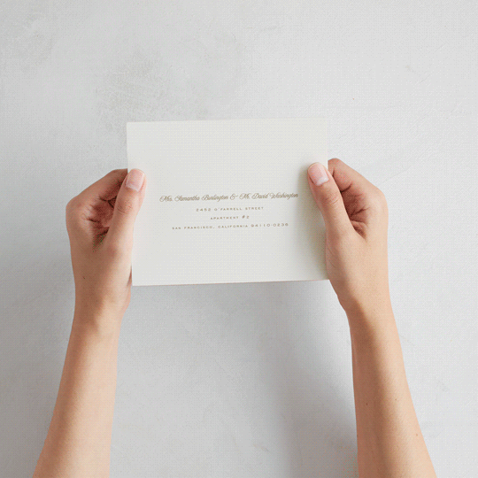 "Felicity" - All-in-one Wedding Invitations in Pearl by Leah Bisch.