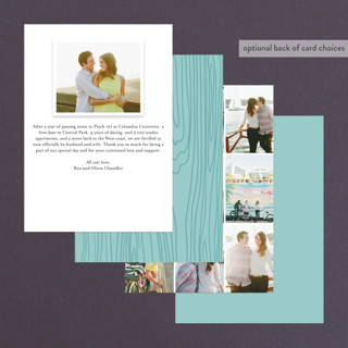This is a frost wedding announcements with standard by Stacey Meacham called joie grid printing on recycled smooth signature in standard