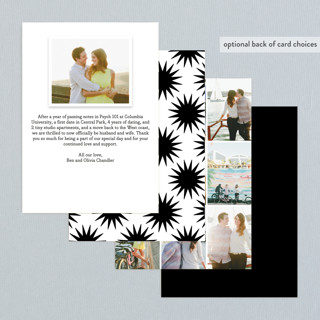 This is a noir wedding announcements with standard by Snow and Ivy called be joyful printing on recycled smooth signature in standard
