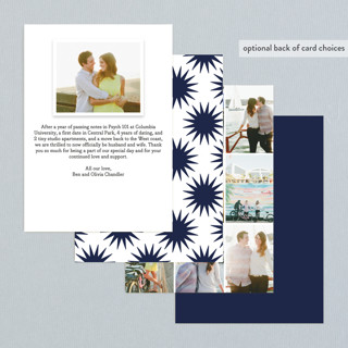 This is a navy wedding announcements with standard by Snow and Ivy called be joyful printing on recycled smooth signature in standard