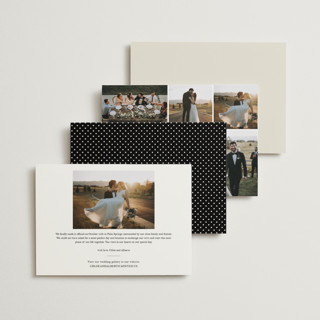 This is a ivory wedding announcements with standard by Kim Dietrich Elam called estate printing on signature in standard