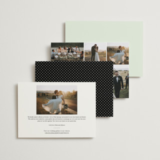 This is a mint wedding announcements with standard by Kim Dietrich Elam called estate printing on signature in standard