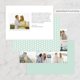 This is a sky wedding announcements with standard by Lauren Chism called meet in the middle printing on recycled smooth signature in standard
