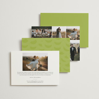This is a wasabi wedding announcements with standard by Annie Clark called winter flourish printing on signature in standard