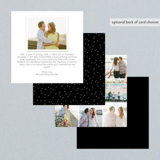 This is a night wedding announcements with standard by Three Kisses Studio called just married printing on signature in standard