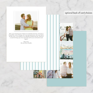 This is a robin's egg blue wedding announcements with standard by Float Paperie called float + celebrate printing on signature in standard