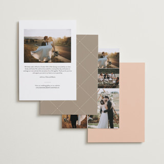 This is a petal wedding announcements with standard by kelli hall called pop of color printing on signature in standard