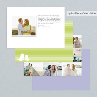 This is a lime wedding announcements with standard by Lori James called sweet and simple printing on signature in standard