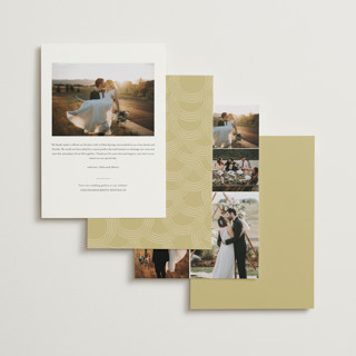 This is a soft suede wedding announcements with standard by Annie Clark called pearls on a string printing on signature in standard
