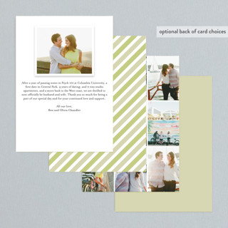 This is a spring green wedding announcements with standard by Float Paperie called float + sweetie stripe printing on signature in standard
