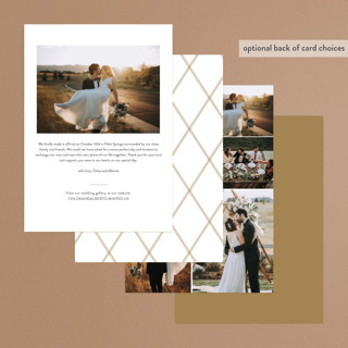This is a toffee wedding announcements with standard by Phrosné Barwood called funky names printing on signature in standard