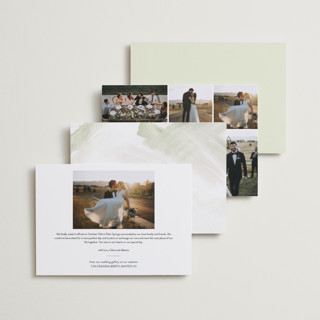 This is a moss wedding announcements with standard by Angela Garrick called meant to be printing on recycled smooth signature in standard