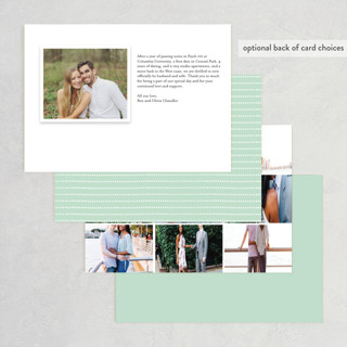 This is a mint wedding announcements with standard by Olivia Raufman called do this printing on recycled smooth signature in standard