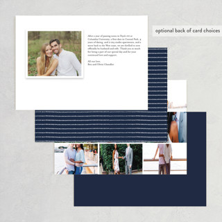 This is a navy wedding announcements with standard by Olivia Raufman called do this printing on recycled smooth signature in standard