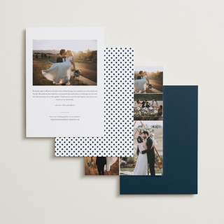 This is a lake wedding announcements with standard by Stacey Meacham called signature names printing on recycled smooth signature in standard