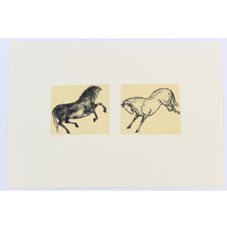 This is a multicolorassorted-colors original art by Dana Williamowsky called jumping horse in standard