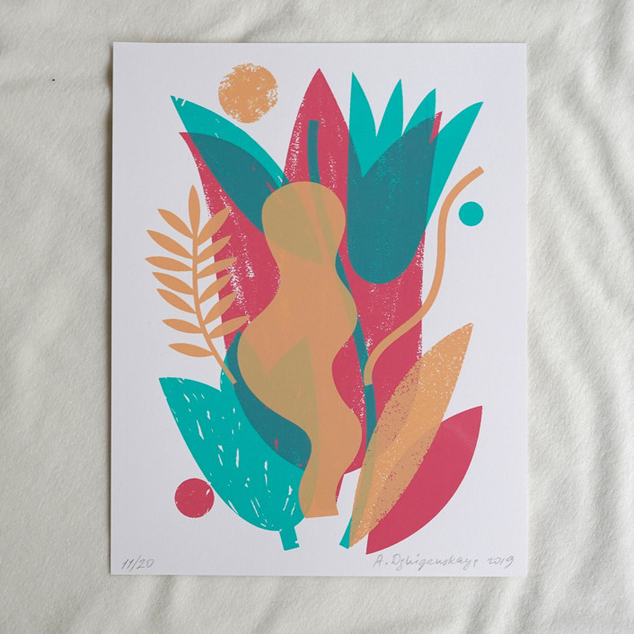Limited Edition Silkscreen Art Print three colors