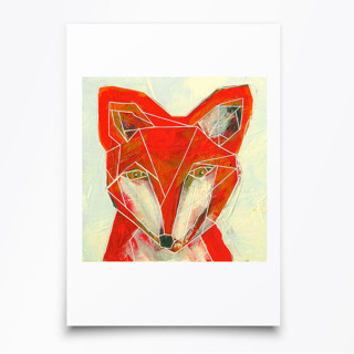 This is a orange original art by Sarah Fitzgerald called friendly fox in standard