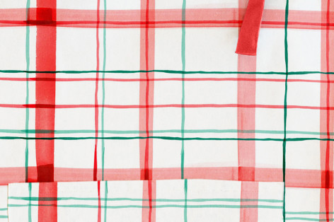 This is a peppermint aprons by Creo Study called fun plaid in standard