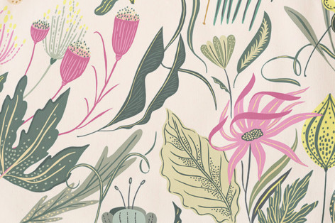 This is a garden aprons by Morgan Ramberg called folk butterflies in standard