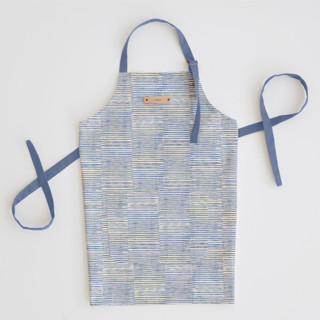 This is a denim aprons by Alethea and Ruth called dashed stripes in standard