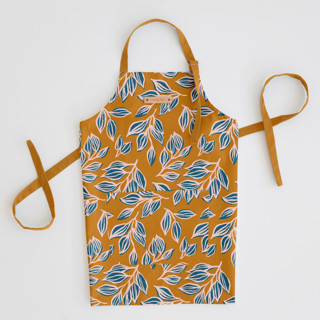 This is a mustard aprons by Alicia Schultz called wandering in standard