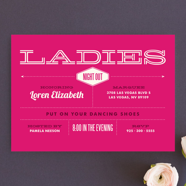 Ladies Night Bachelorette Party Invitations by Monica Tuazon | Minted