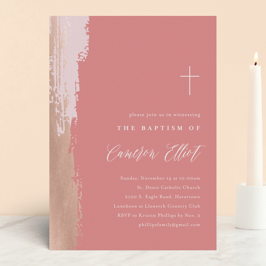 Artsy FoilPressed Baptism and Christening Invitations by Carolyn