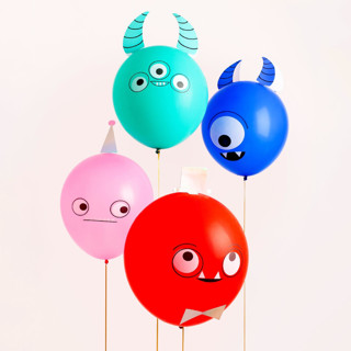 This is a multicolor party decorations by Jollity and Co called little monsters diy balloon decorating set in standard