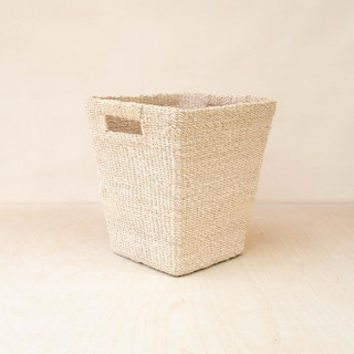 This is a natural accent pieces by LIKHA called natural tapered square floor basket with cutout handles in standard