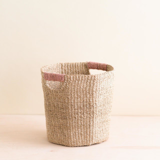 This is a pink accent pieces by LIKHA called natural + dusty rose octagon basket in standard