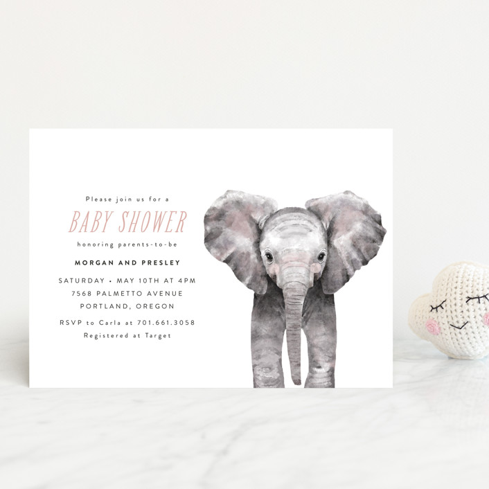 Baby Elephant Shower Postcards By C Loh Minted Baby Elephant Shower Postcards By