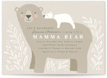 This is a brown baby shower postcard by Karidy Walker called Mama Bear with standard printing on signature in postcard.