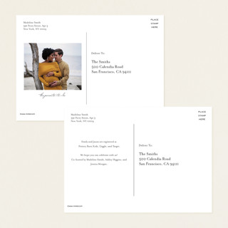 This is a confetti baby shower postcards with standard by Pixel and Hank called polka dot party printing on signature in postcard