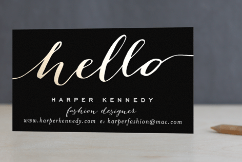 Chic Black and Gold Foil-Pressed Business Cards