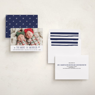 This is a silent night babys first christmas with standard by Carolyn MacLaren called the more, the merrier printing on recycled smooth signature in standard