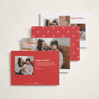 This is a snowflake babys first christmas with standard by Carolyn MacLaren called the more, the merrier printing on recycled smooth signature in standard