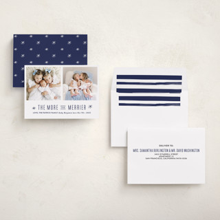 This is a silent night babys first christmas with standard by Carolyn MacLaren called the more, the merrier printing on recycled smooth signature in standard