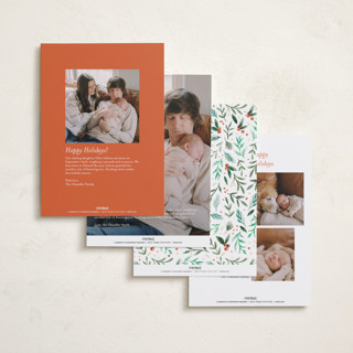 This is a tangerine babys first christmas with standard by Alethea and Ruth called merry little christmas greenery printing on recycled smooth signature in standard