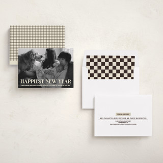 This is a champagne babys first christmas with standard by Jenna Holcomb called news printing on recycled smooth signature in standard