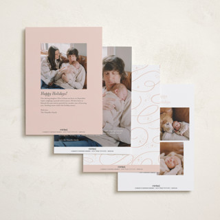 This is a blush babys first christmas with standard by Alethea and Ruth called expecting more joy printing on recycled smooth signature in standard