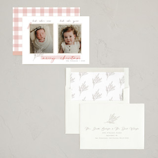 This is a posy babys first christmas with standard by Rebecca Daublin called we grew printing on recycled smooth signature in standard