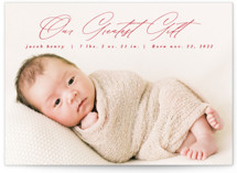 This is a red babys first christma by Hannah Williams called Silent Nights with standard printing on signature in standard.