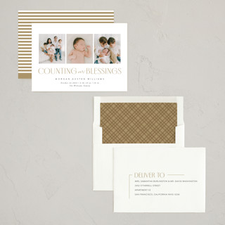 This is a snow babys first christmas with standard by Robert and Stella called counting those blessings printing on recycled smooth signature in standard