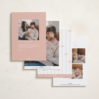 This is a blush babys first christmas with standard by Alethea and Ruth called best gift ever bow printing on recycled smooth signature in standard