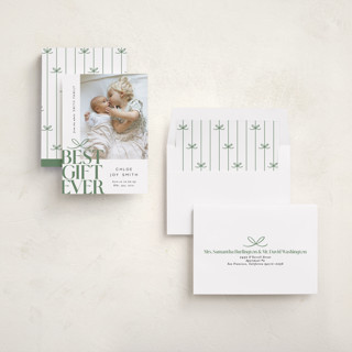 This is a sage babys first christmas with standard by Alethea and Ruth called best gift ever bow printing on recycled smooth signature in standard