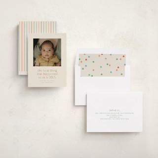 This is a peachy babys first christmas with standard by Ellen Schlegelmilch called the best thing printing on recycled smooth signature in standard